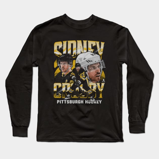 Sidney Crosby Pittsburgh Vintage Long Sleeve T-Shirt by ClarityMacaws